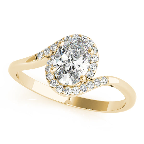 Crowned Fashion Ring Oval Diamond Engagement Ring — 9K/18K Gold & Platinum