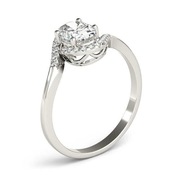 Crowned Fashion Ring Oval Diamond Engagement Ring — 9K/18K Gold & Platinum
