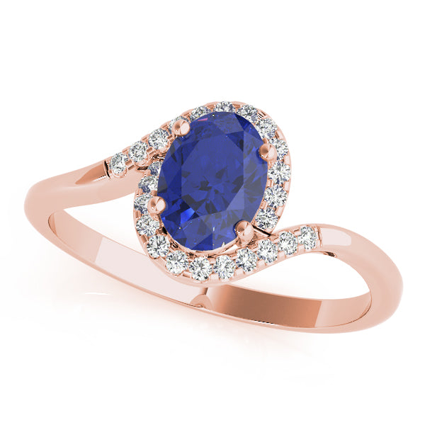 Crowned Fashion Ring Oval Diamond Engagement Ring — 9K/18K Gold & Platinum