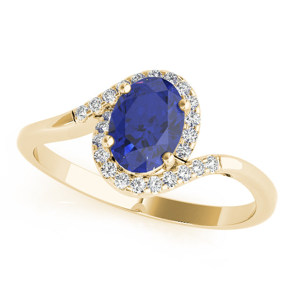 Crowned Fashion Ring Oval Diamond Engagement Ring — 9K/18K Gold & Platinum