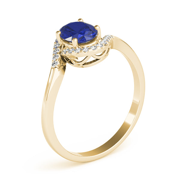 Crowned Fashion Ring Oval Diamond Engagement Ring — 9K/18K Gold & Platinum
