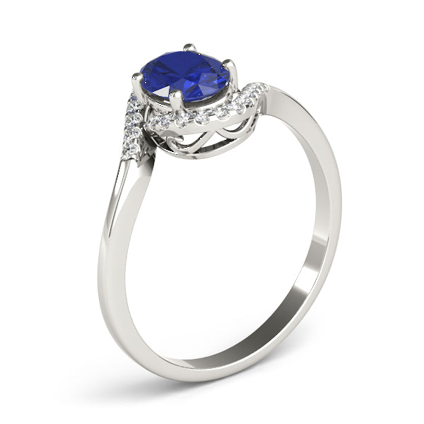 Crowned Fashion Ring Oval Diamond Engagement Ring — 9K/18K Gold & Platinum