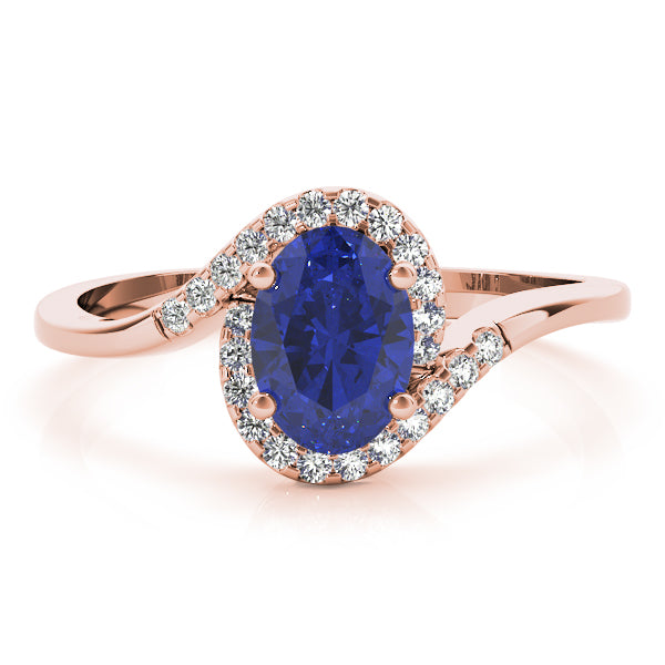 Crowned Fashion Ring Oval Diamond Engagement Ring — 9K/18K Gold & Platinum