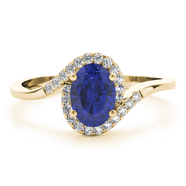 Crowned Fashion Ring Oval Diamond Engagement Ring — 9K/18K Gold & Platinum