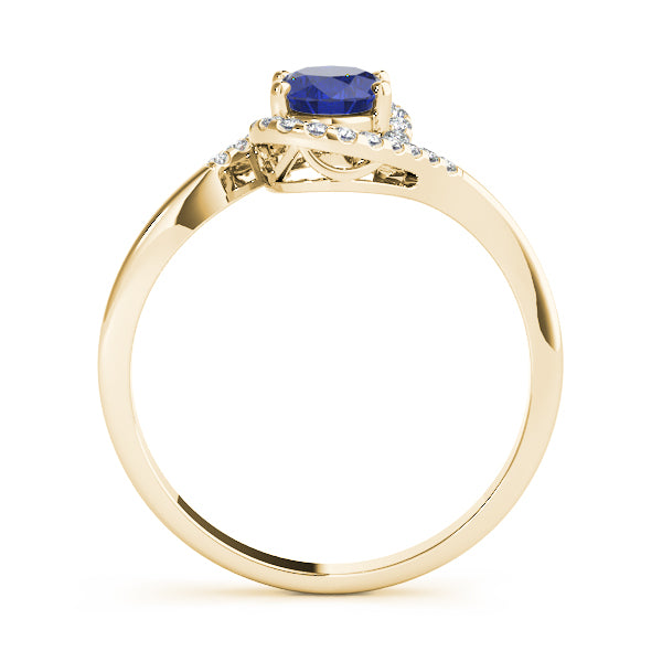 Crowned Fashion Ring Oval Diamond Engagement Ring — 9K/18K Gold & Platinum