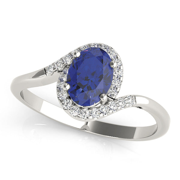 Crowned Fashion Ring Oval Diamond Engagement Ring — 9K/18K Gold & Platinum