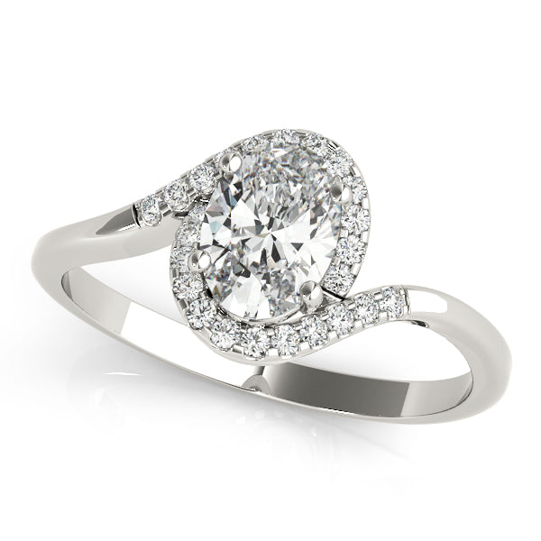 Crowned Fashion Ring Oval Diamond Engagement Ring — 9K/18K Gold & Platinum