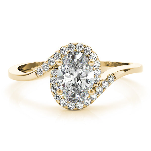Crowned Fashion Ring Oval Diamond Engagement Ring — 9K/18K Gold & Platinum