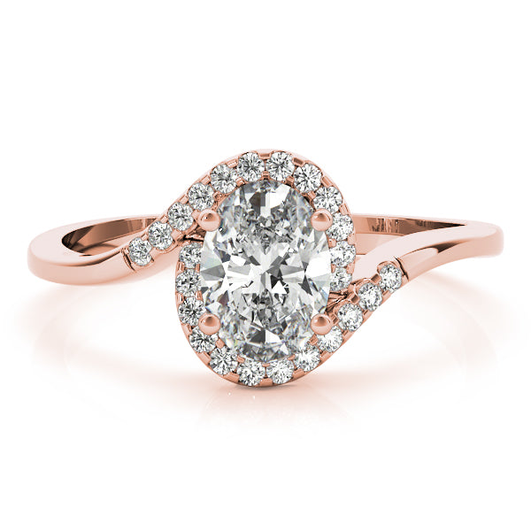 Crowned Fashion Ring Oval Diamond Engagement Ring — 9K/18K Gold & Platinum