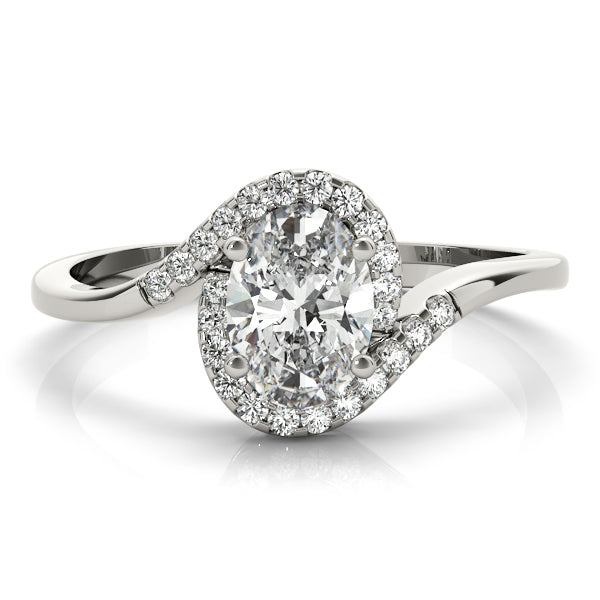 Crowned Fashion Ring Oval Diamond Engagement Ring — 9K/18K Gold & Platinum