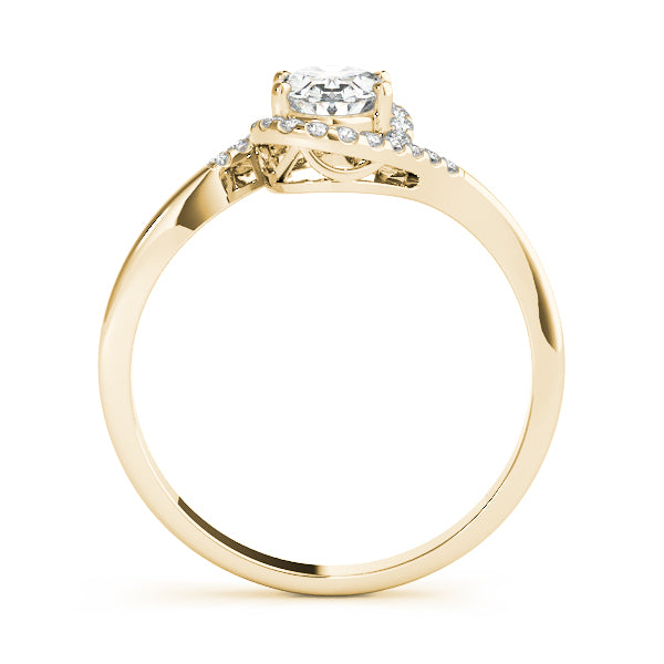 Crowned Fashion Ring Oval Diamond Engagement Ring — 9K/18K Gold & Platinum