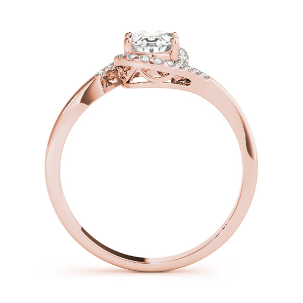 Crowned Fashion Ring Oval Diamond Engagement Ring — 9K/18K Gold & Platinum