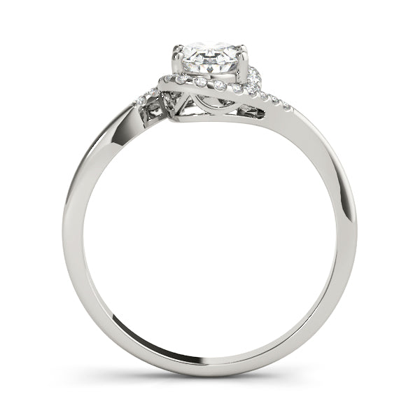 Crowned Fashion Ring Oval Diamond Engagement Ring — 9K/18K Gold & Platinum