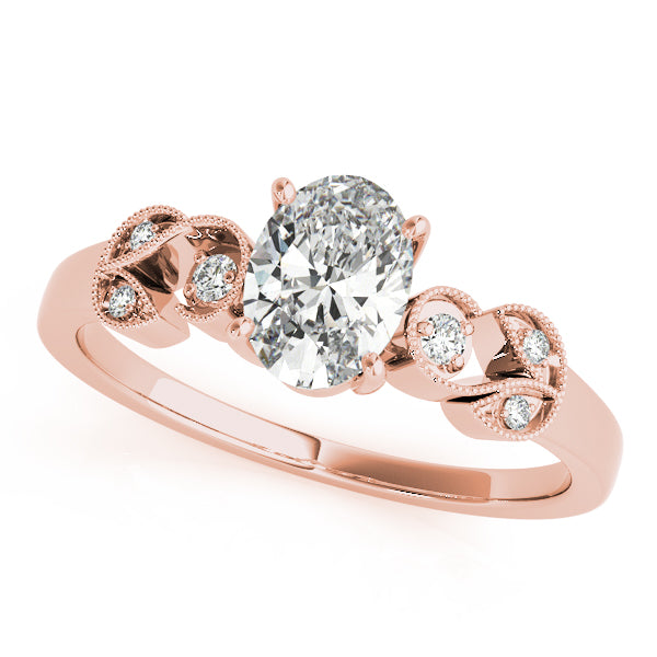 Graceful Fashion Ring Oval Diamond Engagement Ring — 9K/18K Gold & Platinum
