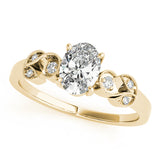 Graceful Fashion Ring Oval Diamond Engagement Ring — 9K/18K Gold & Platinum