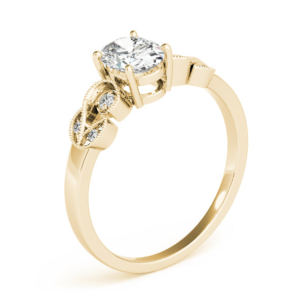 Graceful Fashion Ring Oval Diamond Engagement Ring — 9K/18K Gold & Platinum