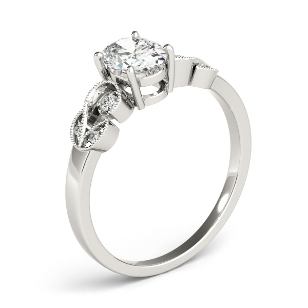 Graceful Fashion Ring Oval Diamond Engagement Ring — 9K/18K Gold & Platinum