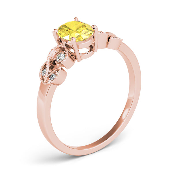 Graceful Fashion Ring Oval Diamond Engagement Ring — 9K/18K Gold & Platinum