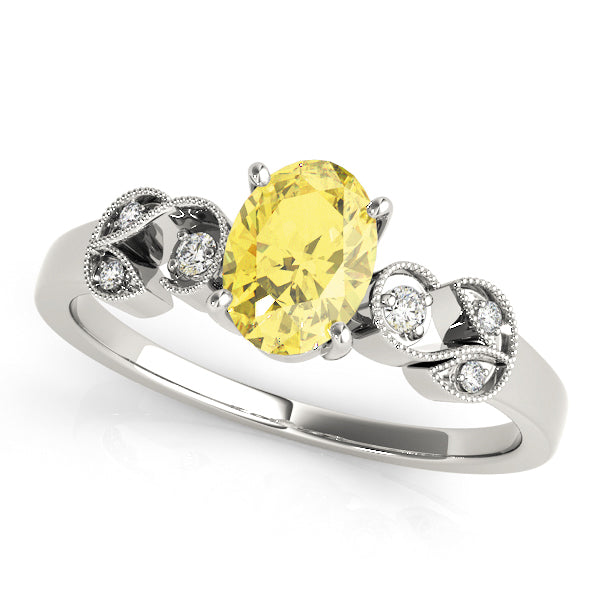 Graceful Fashion Ring Oval Diamond Engagement Ring — 9K/18K Gold & Platinum
