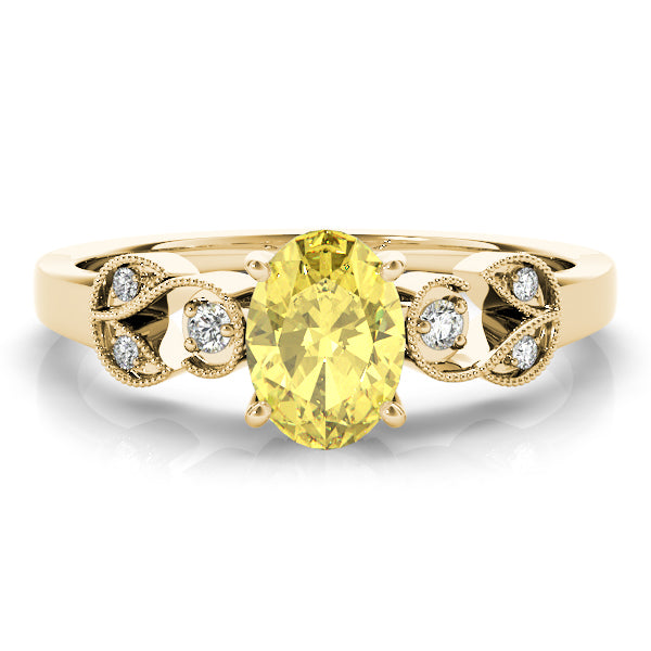 Graceful Fashion Ring Oval Diamond Engagement Ring — 9K/18K Gold & Platinum