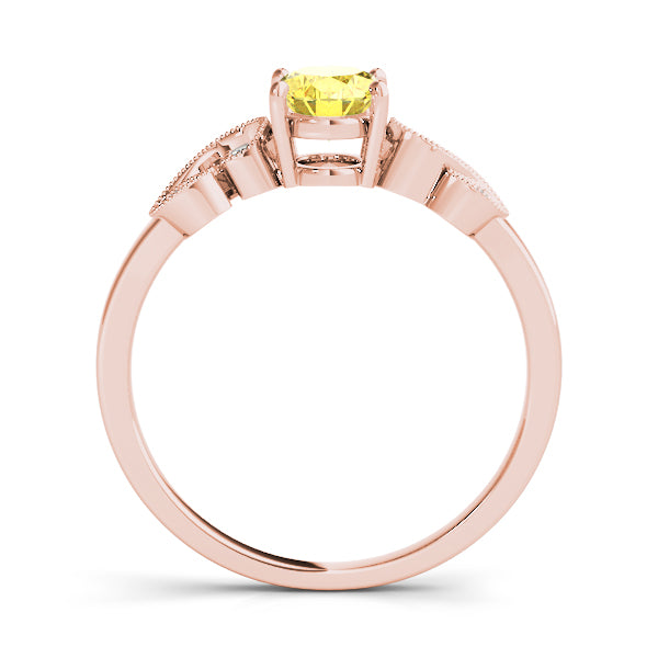 Graceful Fashion Ring Oval Diamond Engagement Ring — 9K/18K Gold & Platinum
