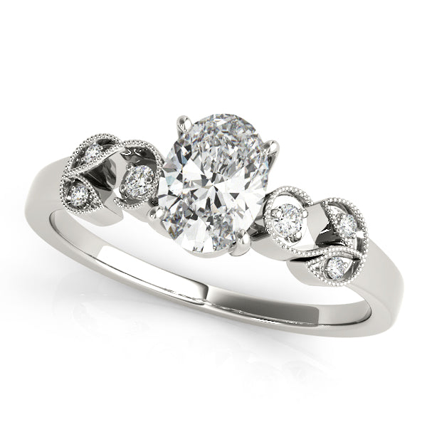 Graceful Fashion Ring Oval Diamond Engagement Ring — 9K/18K Gold & Platinum
