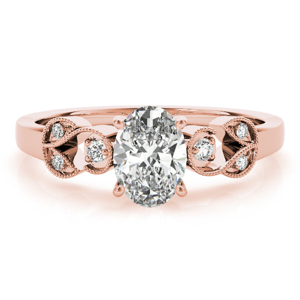Graceful Fashion Ring Oval Diamond Engagement Ring — 9K/18K Gold & Platinum