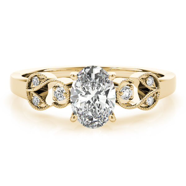 Graceful Fashion Ring Oval Diamond Engagement Ring — 9K/18K Gold & Platinum