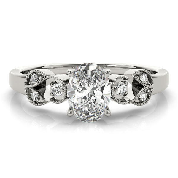 Graceful Fashion Ring Oval Diamond Engagement Ring — 9K/18K Gold & Platinum