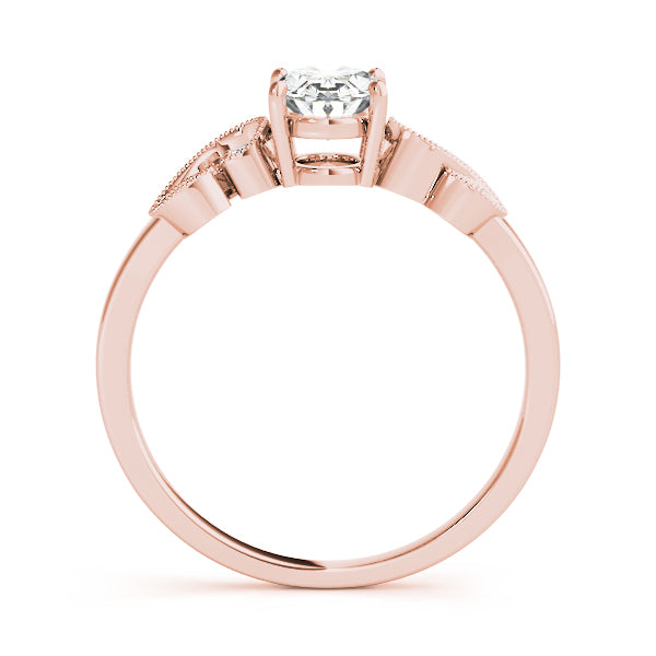 Graceful Fashion Ring Oval Diamond Engagement Ring — 9K/18K Gold & Platinum