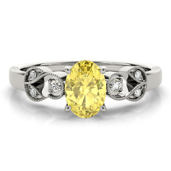 Graceful Fashion Ring Oval Diamond Engagement Ring — 9K/18K Gold & Platinum