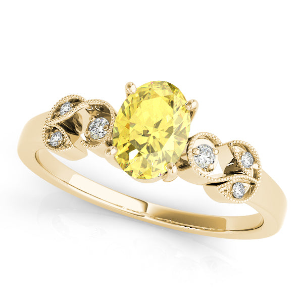 Graceful Fashion Ring Oval Diamond Engagement Ring — 9K/18K Gold & Platinum