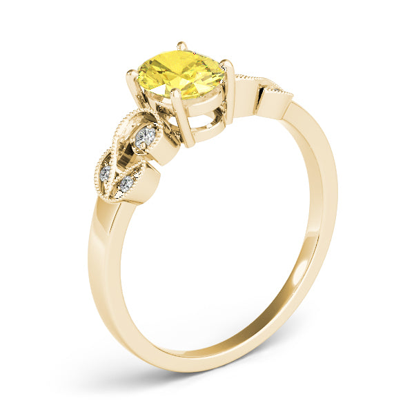 Graceful Fashion Ring Oval Diamond Engagement Ring — 9K/18K Gold & Platinum