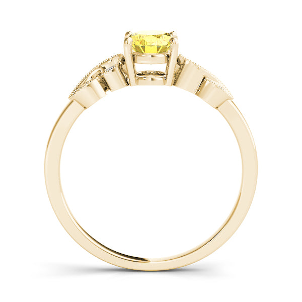 Graceful Fashion Ring Oval Diamond Engagement Ring — 9K/18K Gold & Platinum