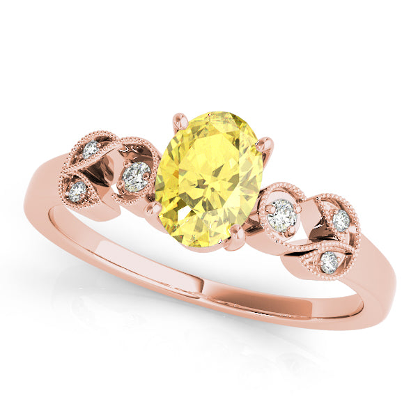 Graceful Fashion Ring Oval Diamond Engagement Ring — 9K/18K Gold & Platinum