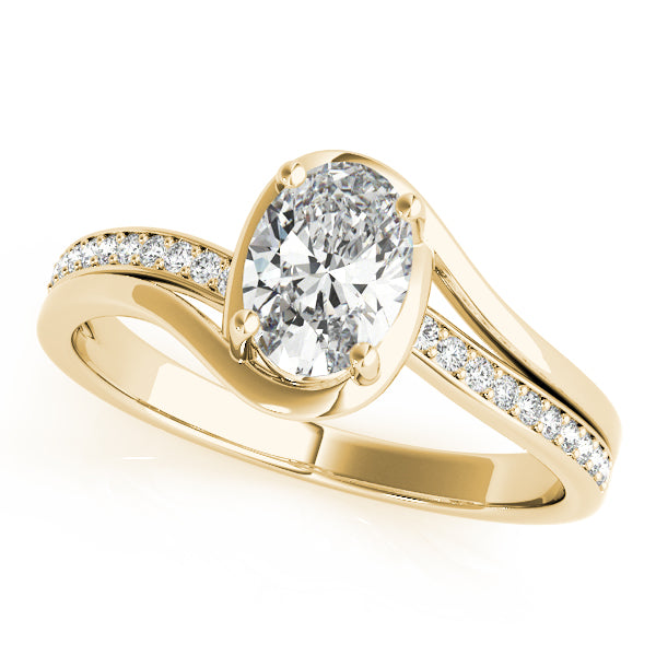 Dazzling Fashion Ring Oval Diamond Engagement Ring — 9K/18K Gold & Platinum