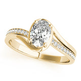 Dazzling Fashion Ring Oval Diamond Engagement Ring — 9K/18K Gold & Platinum