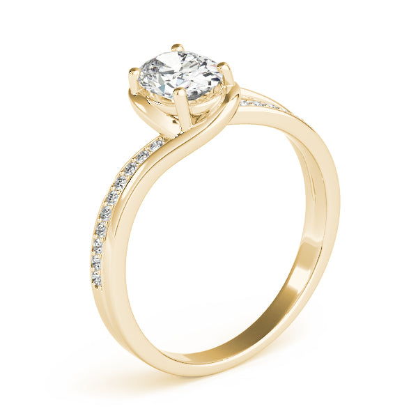 Dazzling Fashion Ring Oval Diamond Engagement Ring — 9K/18K Gold & Platinum