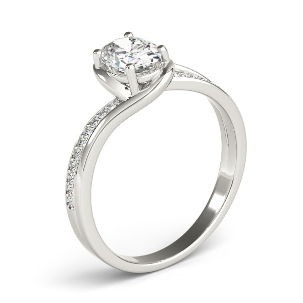 Dazzling Fashion Ring Oval Diamond Engagement Ring — 9K/18K Gold & Platinum