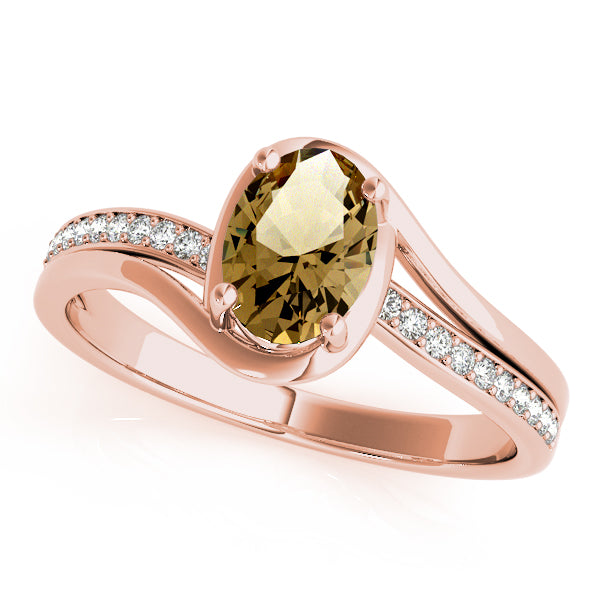 Dazzling Fashion Ring Oval Diamond Engagement Ring — 9K/18K Gold & Platinum