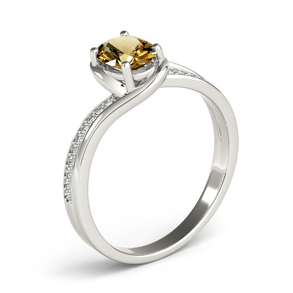 Dazzling Fashion Ring Oval Diamond Engagement Ring — 9K/18K Gold & Platinum