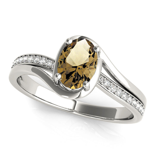 Dazzling Fashion Ring Oval Diamond Engagement Ring — 9K/18K Gold & Platinum