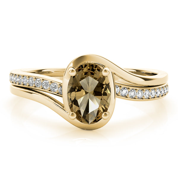 Dazzling Fashion Ring Oval Diamond Engagement Ring — 9K/18K Gold & Platinum