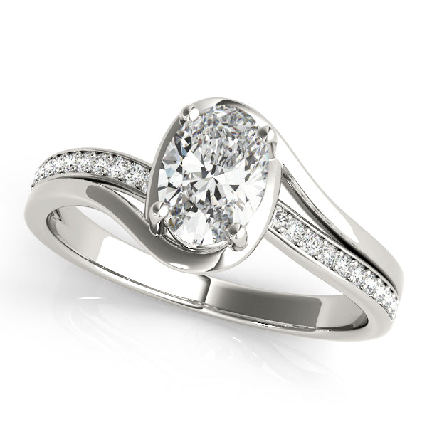 Dazzling Fashion Ring Oval Diamond Engagement Ring — 9K/18K Gold & Platinum