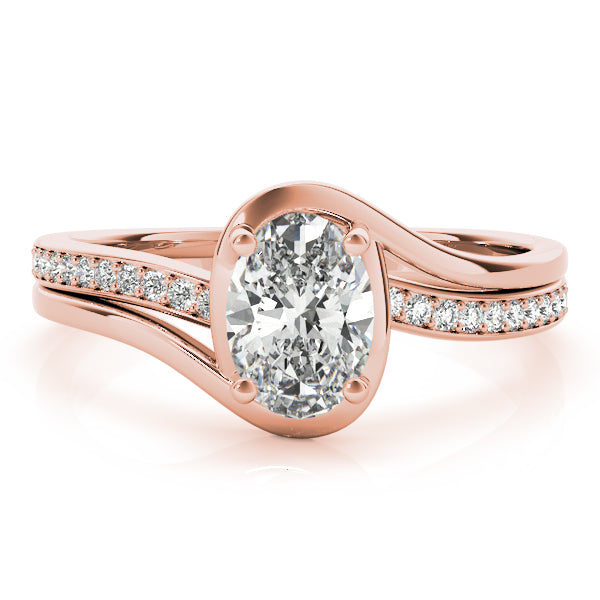 Dazzling Fashion Ring Oval Diamond Engagement Ring — 9K/18K Gold & Platinum