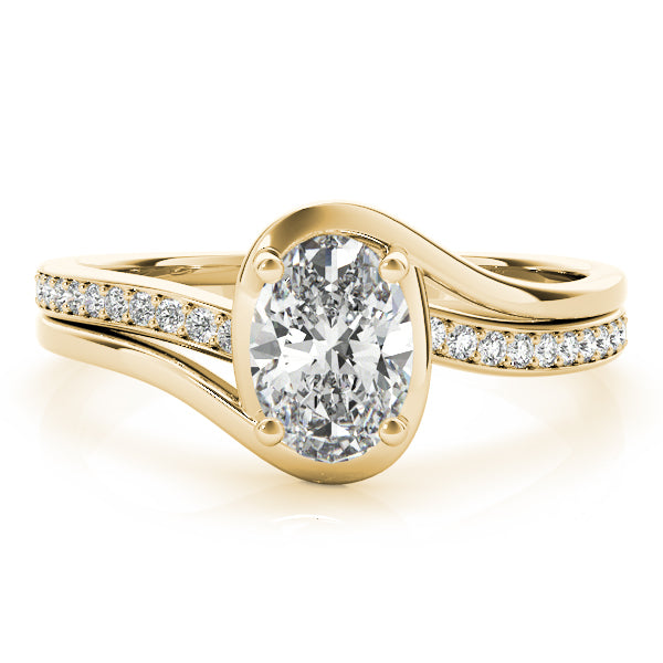Dazzling Fashion Ring Oval Diamond Engagement Ring — 9K/18K Gold & Platinum