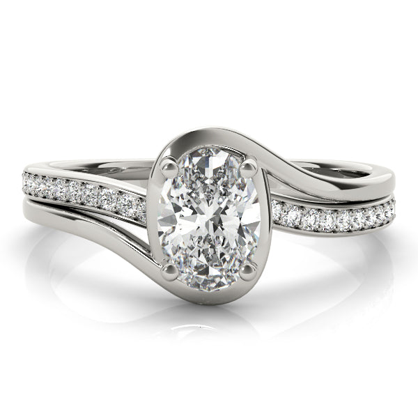 Dazzling Fashion Ring Oval Diamond Engagement Ring — 9K/18K Gold & Platinum