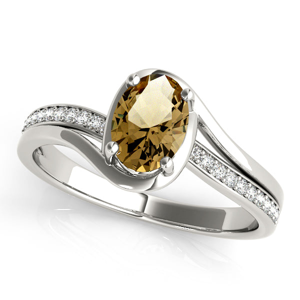 Dazzling Fashion Ring Oval Diamond Engagement Ring — 9K/18K Gold & Platinum