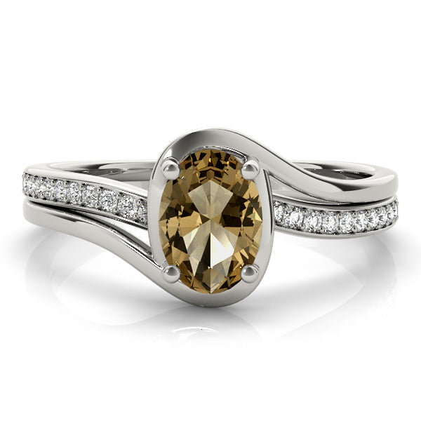 Dazzling Fashion Ring Oval Diamond Engagement Ring — 9K/18K Gold & Platinum