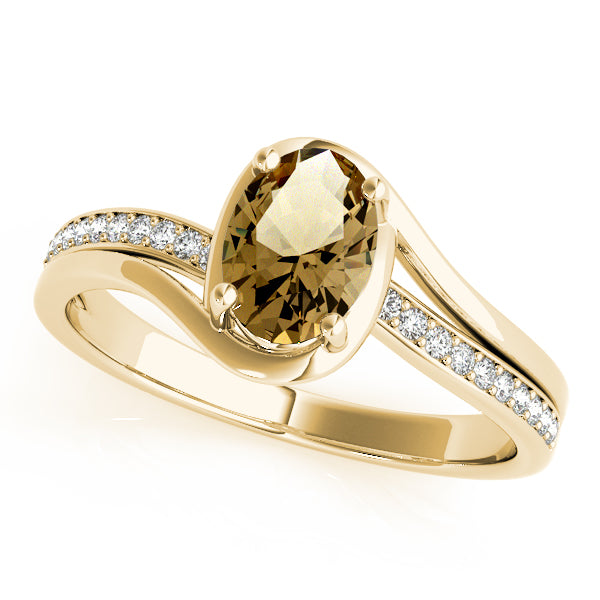 Dazzling Fashion Ring Oval Diamond Engagement Ring — 9K/18K Gold & Platinum
